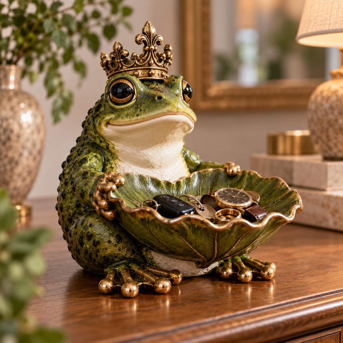 Royal Frog Leaf Catchall Tray