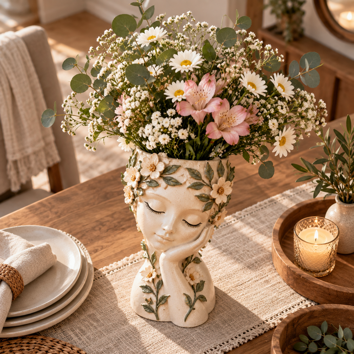 Blooming Serenity Face Vase