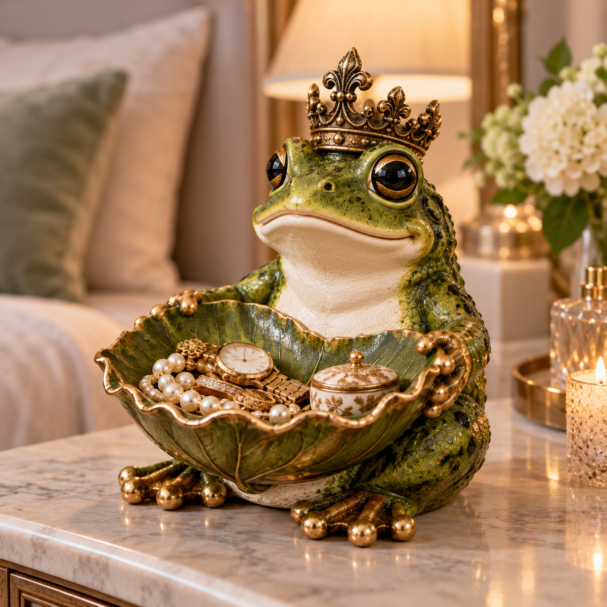 Royal Frog Leaf Catchall Tray
