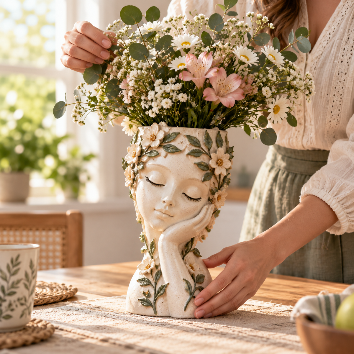 Blooming Serenity Face Vase