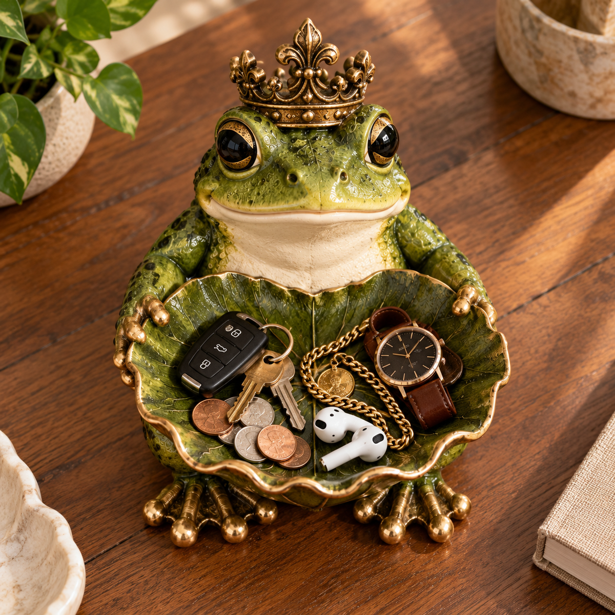Royal Frog Leaf Catchall Tray