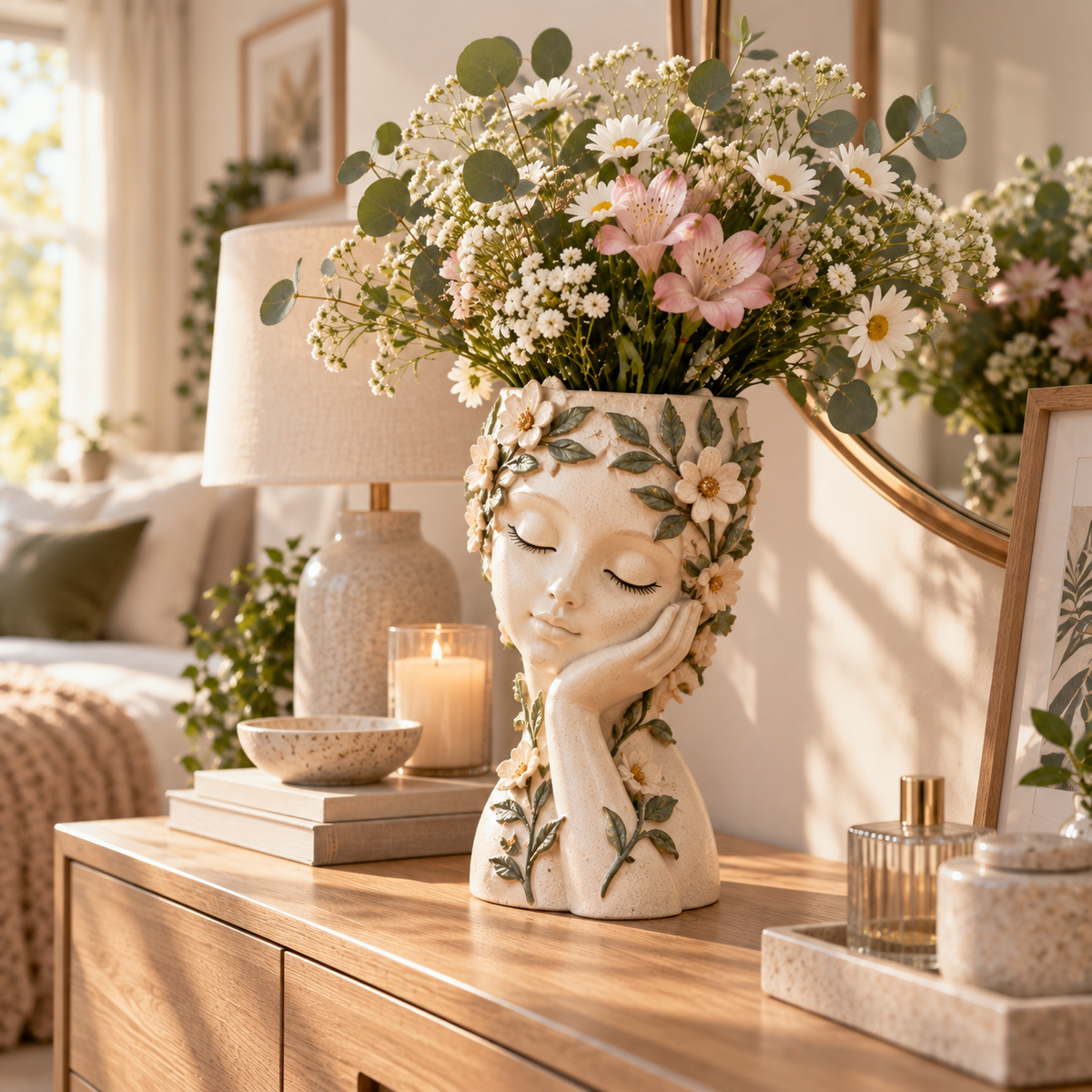 Blooming Serenity Face Vase